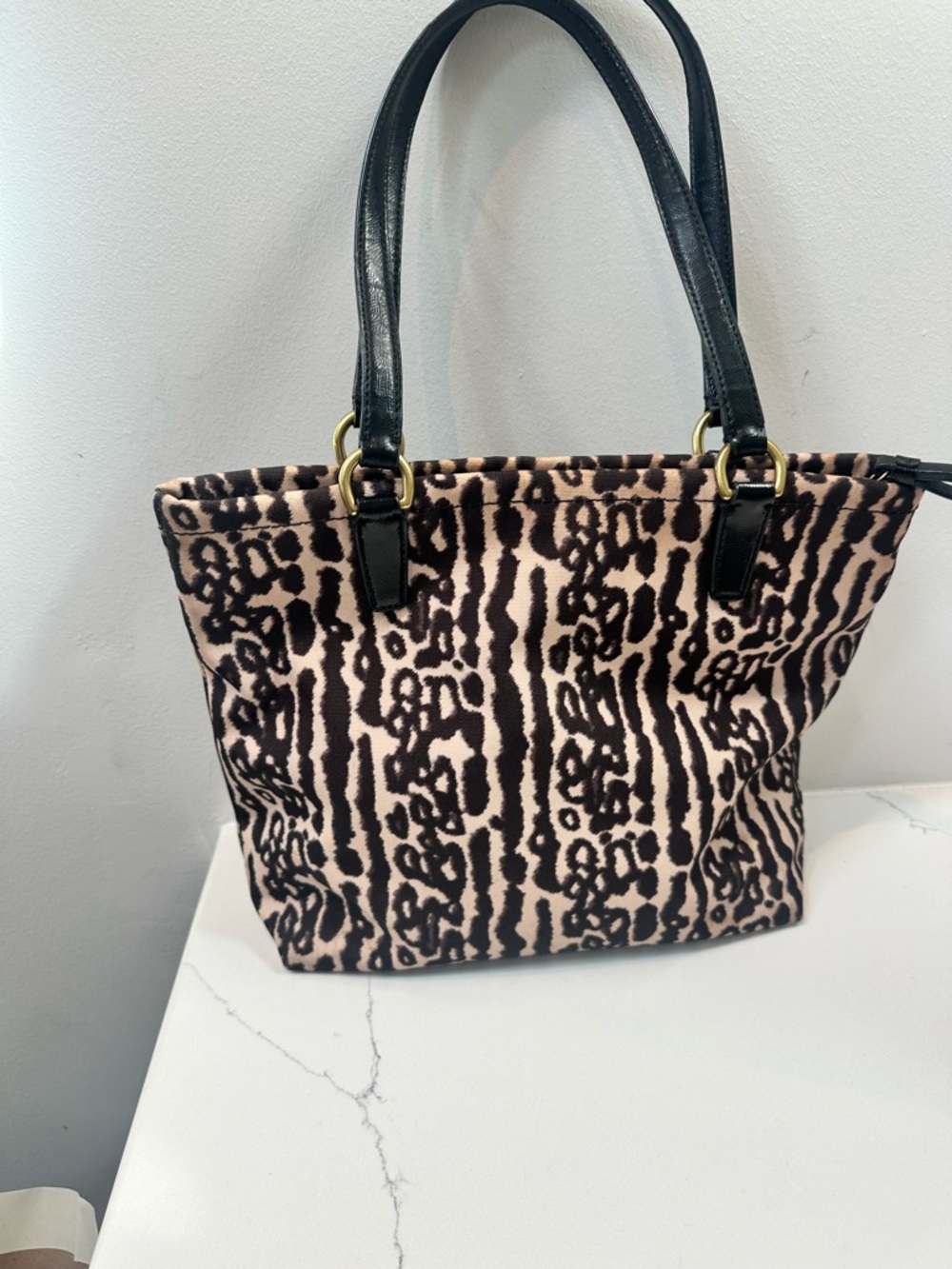 Coach Ocelot Tote Bag with Black Handles - Picture 5 of 10